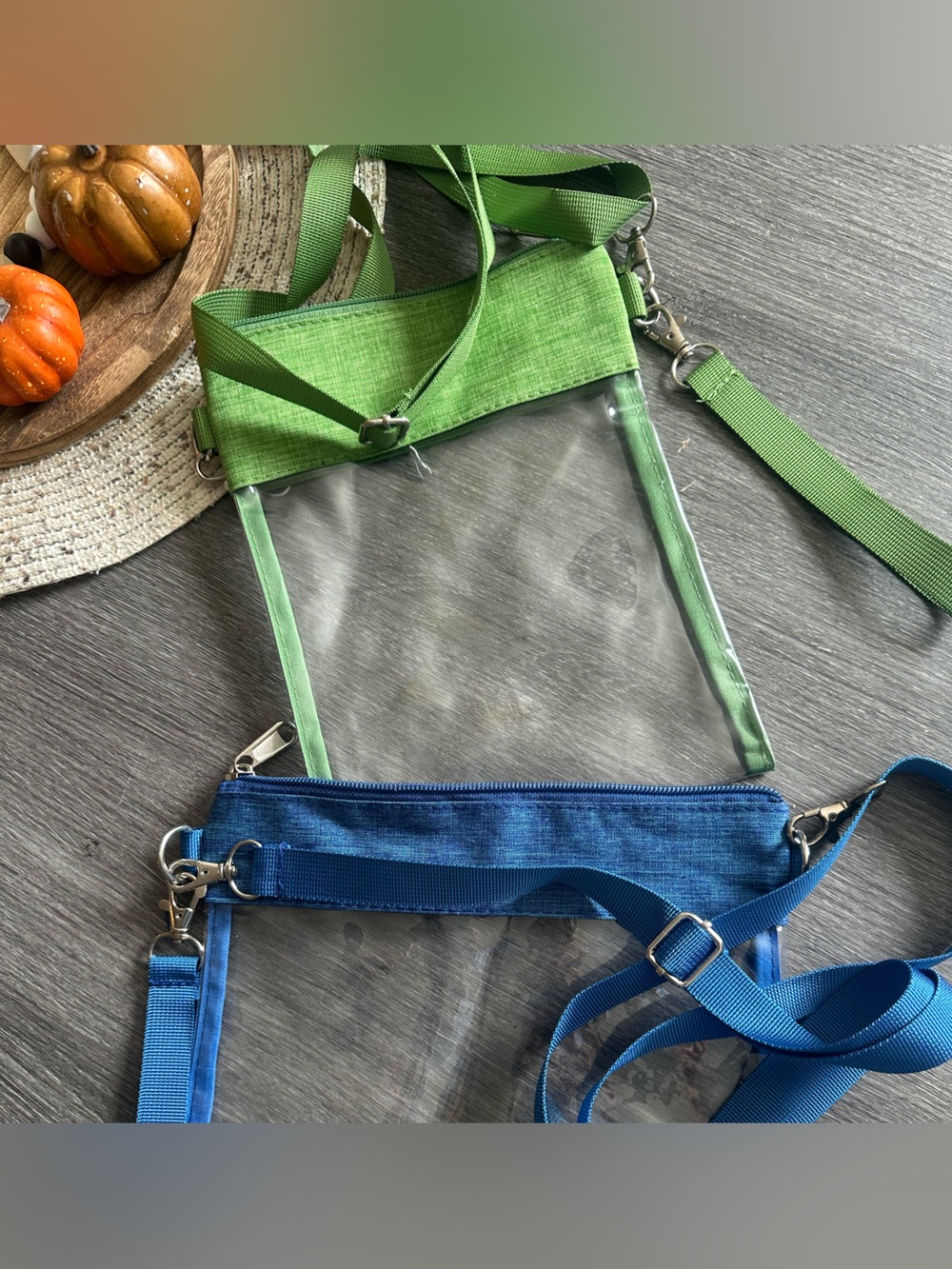 Stadium Clear 3 in 1 Convertible Bags Set of 2 Green & Blue NWT